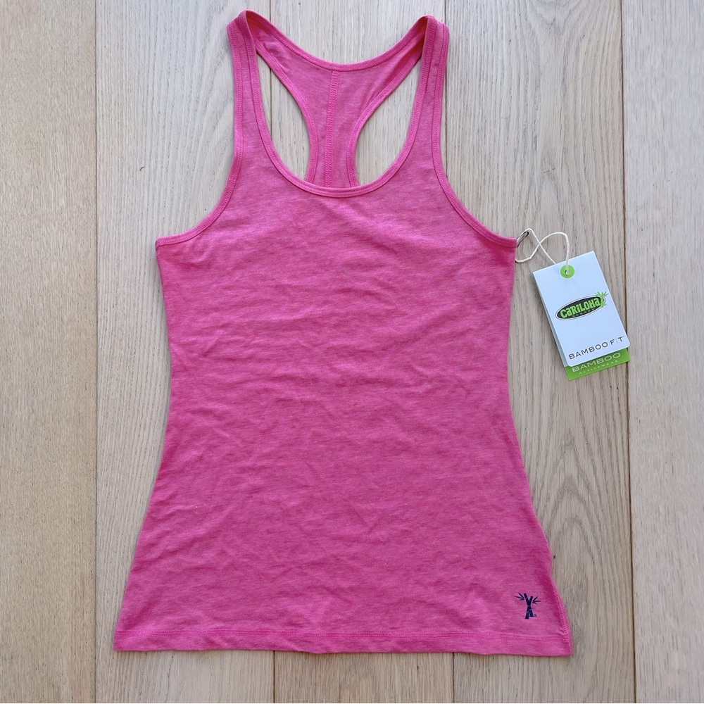 🆕 Bamboo Slim Fit Racerback Tank Top - Hibiscus Pink